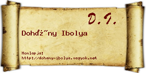 Dohány Ibolya névjegykártya