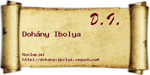 Dohány Ibolya névjegykártya