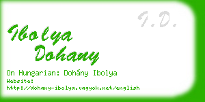 ibolya dohany business card